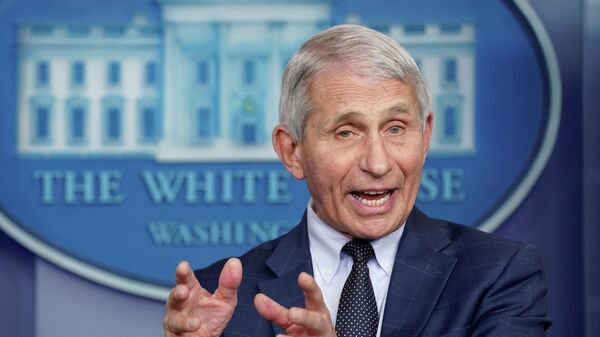 Dr. Anthony Fauci speaks about the Omicron coronavirus variant during a press briefing at the White House in Washington, U.S., December 1, 2021 - Sputnik International
