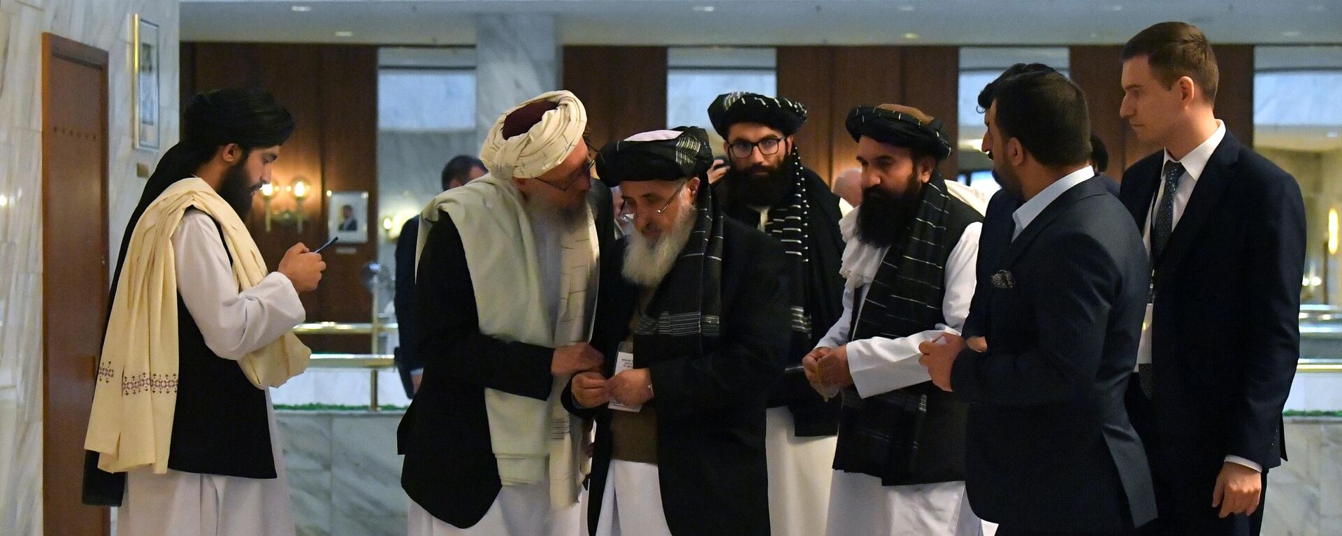 Representatives of the Taliban movement after the third meeting of the Moscow format of consultations on Afghanistan (File) - Sputnik International, 1920, 23.12.2021