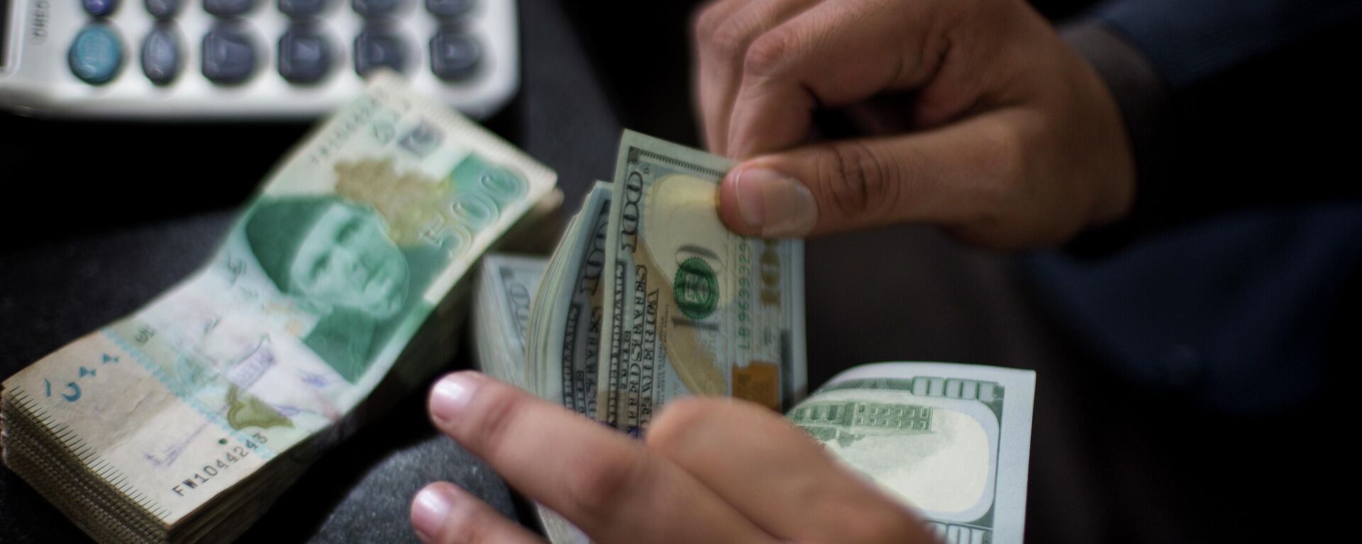 A Pakistani money changer counts US dollar bills in Islamabad, Pakistan, Friday, Nov. 30, 2018. - Sputnik International, 1920, 27.07.2022