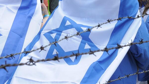 Barbed wire Israeli flag - Sputnik International