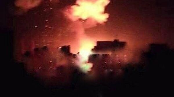 An alleged photo of the explosion in Latakia port, Syria, on December 27, 2021. - Sputnik International