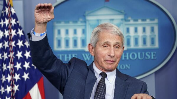 Dr. Anthony Fauci speaks about the Omicron coronavirus variant during a press briefing at the White House in Washington, U.S., December 1, 2021. - Sputnik International