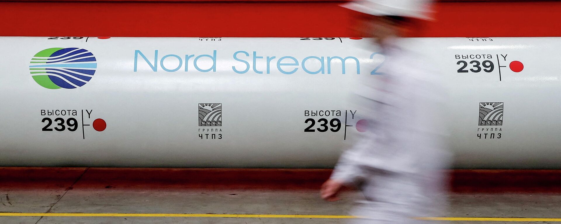 FILE PHOTO: The logo of the Nord Stream 2 gas pipeline project is seen on a pipe at the Chelyabinsk pipe rolling plant in Chelyabinsk, Russia, February 26, 2020 - Sputnik International, 1920, 06.01.2022
