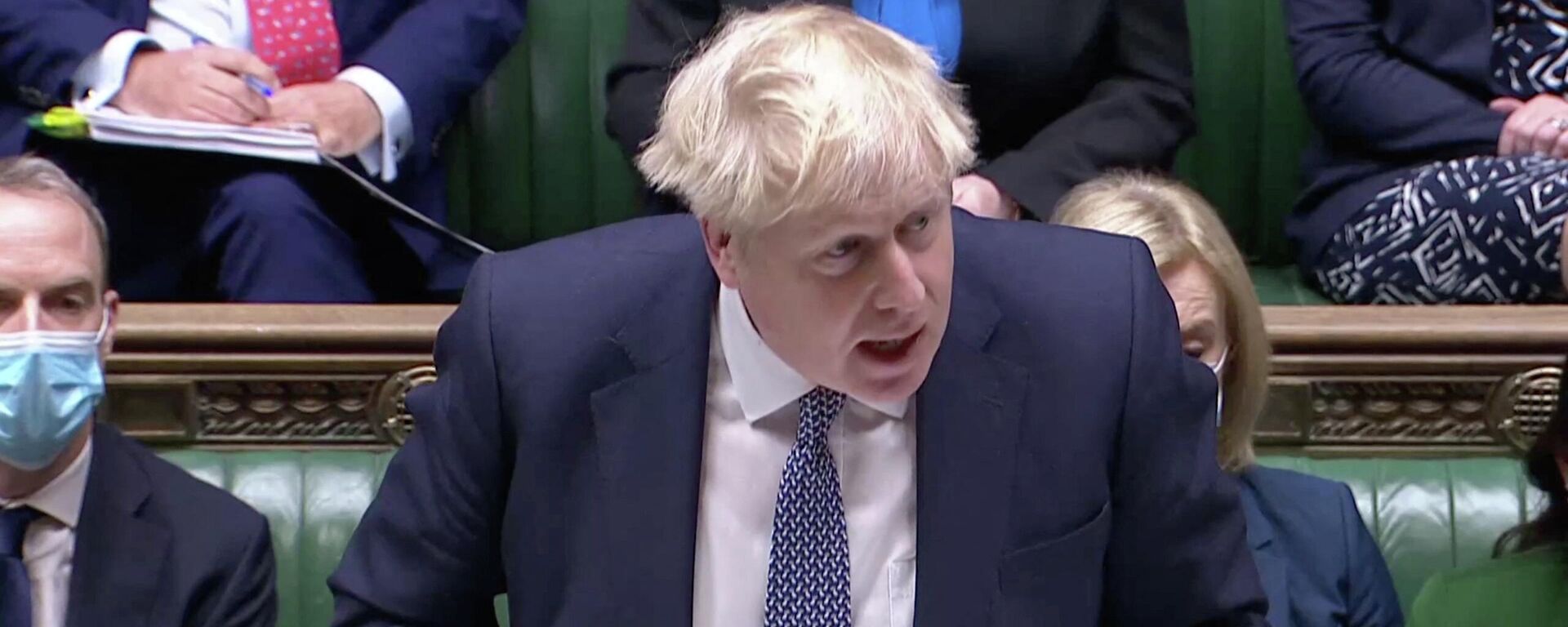 British Prime Minister Boris Johnson speaks during the weekly question time debate at Parliament in London, Britain, January 12, 2022 - Sputnik International, 1920, 12.01.2022