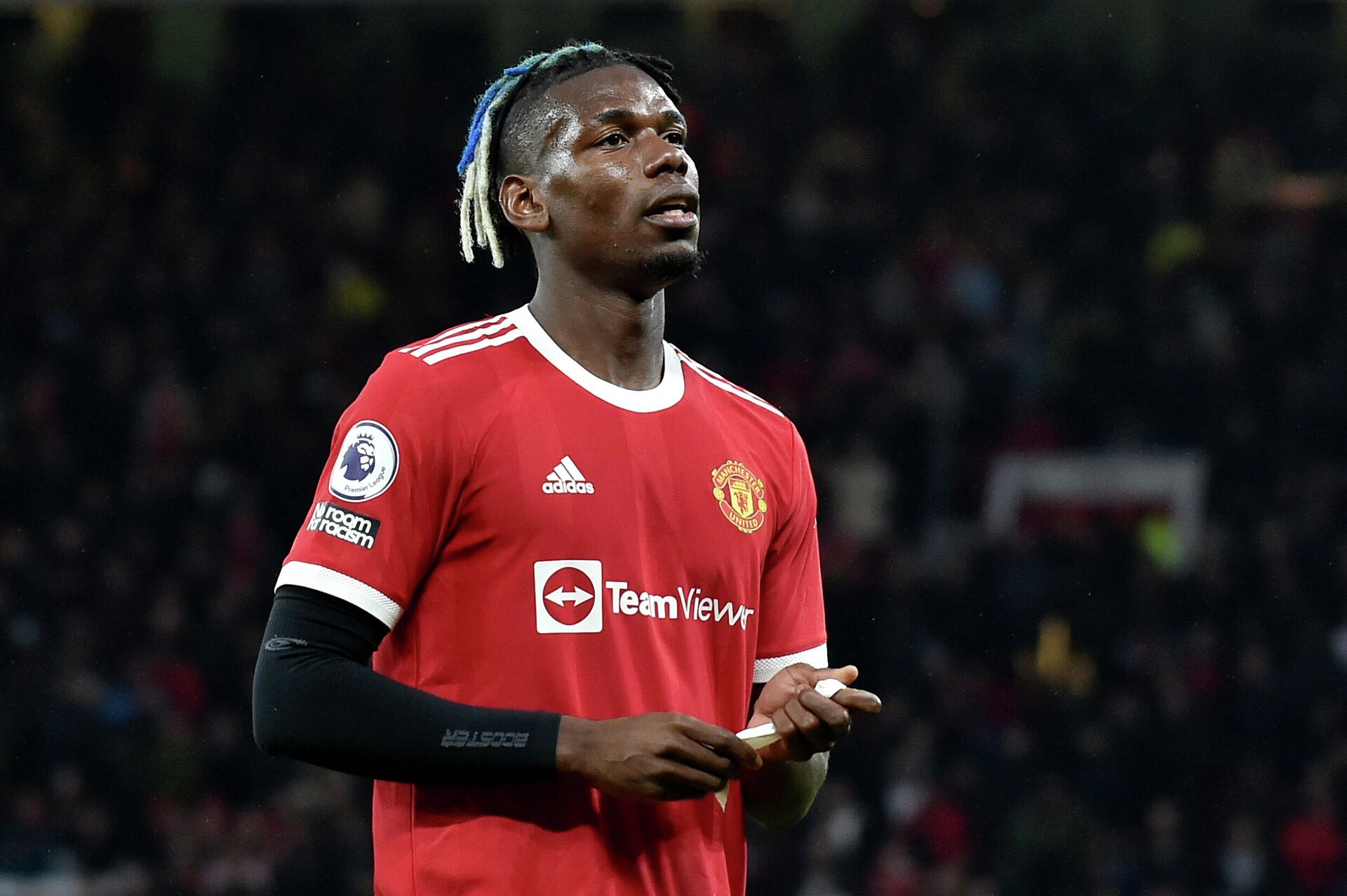 Manchester United's Paul Pogba leaves the pitch after being shown a red card during the English Premier League soccer match between Manchester United and Liverpool at Old Trafford in Manchester, England, Sunday, Oct. 24, 2021 - Sputnik International, 1920, 23.02.2022