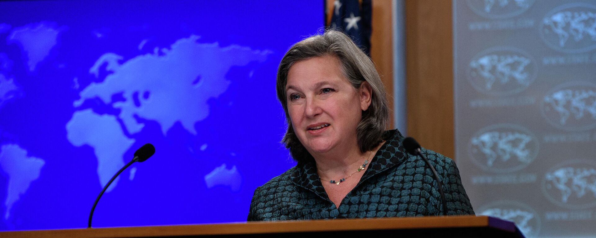 US Under Secretary of State for Political Affairs Victoria Nuland speaks at a press briefing at the State Department in Washington, DC, on January 11, 2022.  - Sputnik International, 1920, 06.06.2024