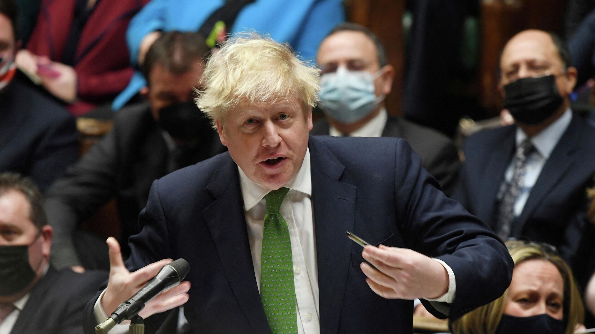 FILE PHOTO: British PM Johnson speaks during the weekly question time debate at Parliament in London - Sputnik International, 1920, 21.01.2022