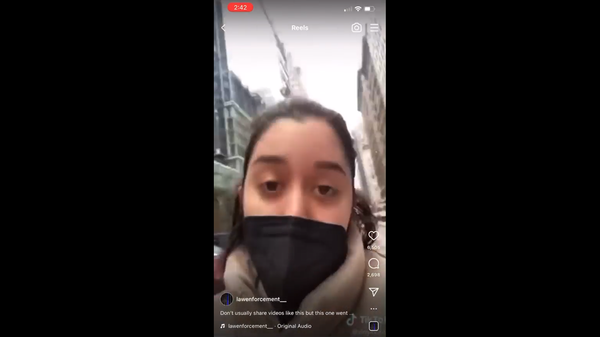 A screenshot from a video rant by NYC-based actress Jacqueline Guzman complaining about the streets' closure prompted by the funeral of a police officer killed on duty - Sputnik International