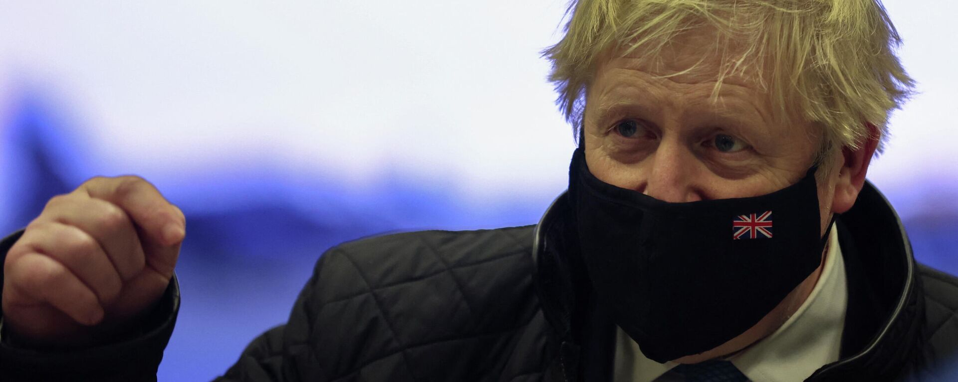 British Prime Minister Boris Johnson gestures during a visit at RAF Valley in Anglesey, Britain January 27, 2022 - Sputnik International, 1920, 31.01.2022