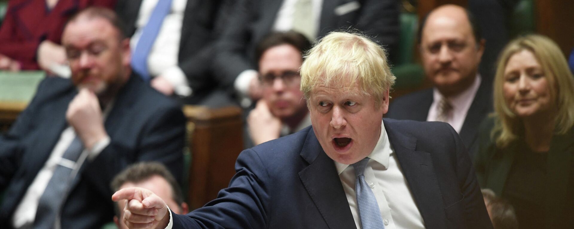 British Prime Minister Boris Johnson makes a statement on Sue Gray's report regarding the alleged Downing Street parties during COVID-19 lockdown, in the House of Commons in London, Britain, January 31, 2022 - Sputnik International, 1920, 31.01.2022