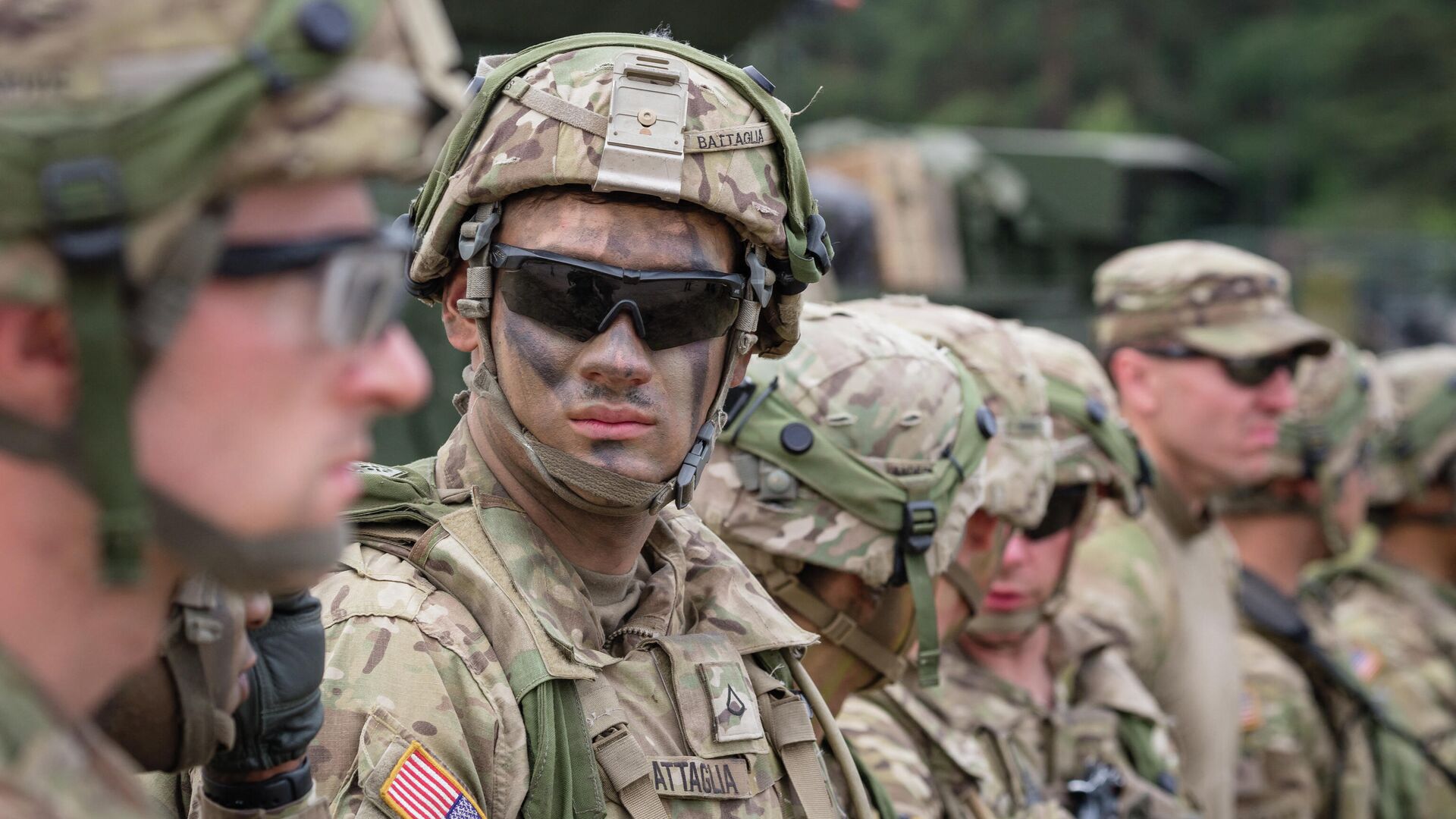 American Soldiers are seen during NATO Saber Strike military exercises on June 16, 2017 in Orzysz, Poland.  - Sputnik International, 1920, 16.02.2022