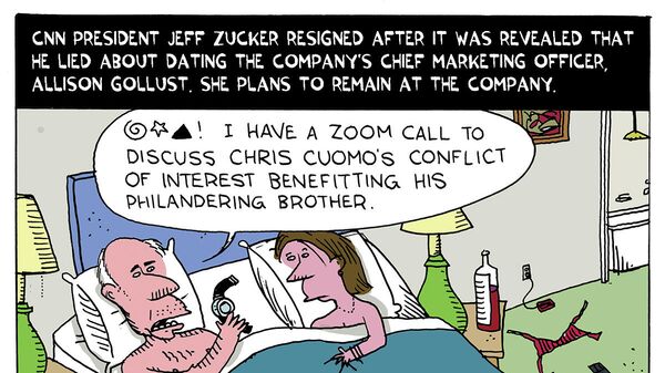Jeff Zucker Resigns Cartoon - Sputnik International