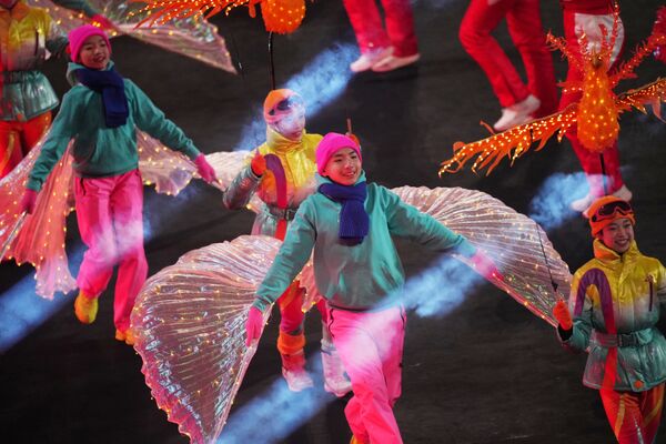 Children perform at the opening ceremony of the 2022 Winter Olympics in Beijing. - Sputnik International