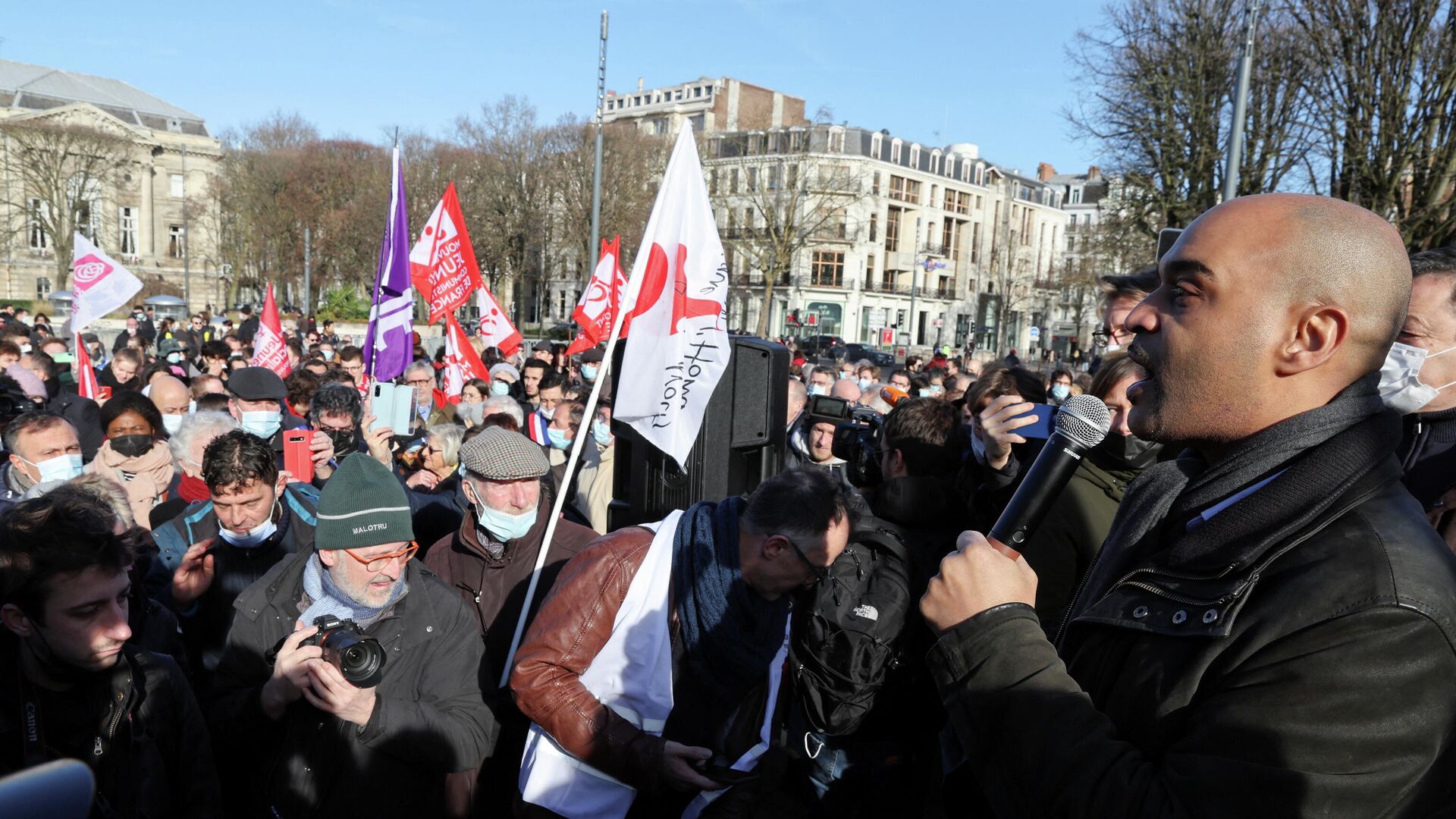 A protest against French presidential candidate Eric Zemmour, Lille, France, 5 February 2022 - Sputnik International, 1920, 05.02.2022