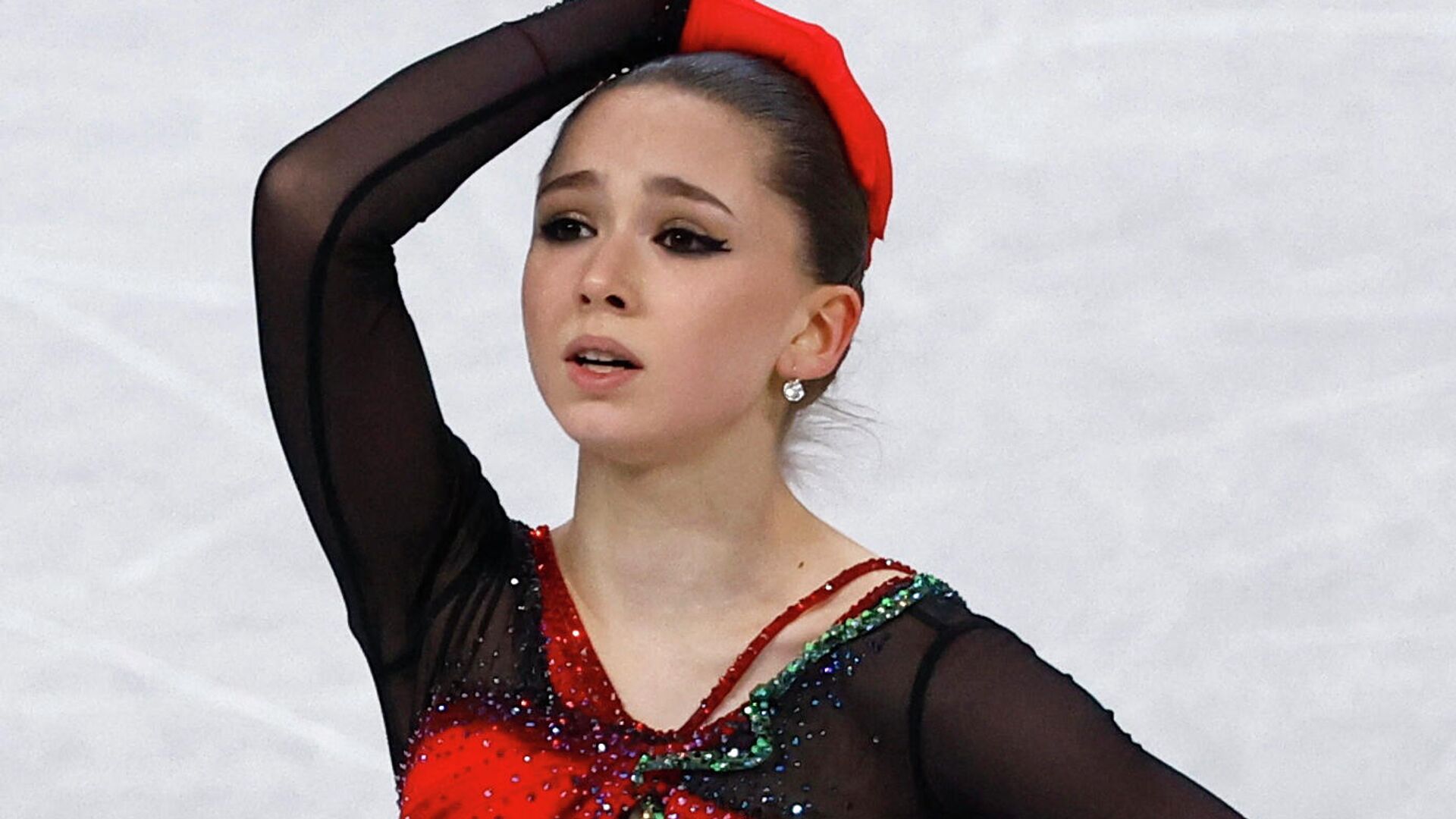 Kamila Valieva of the Russian Olympic Committee reacts after competing in Women Single Skating. 7 February 2022 - Sputnik International, 1920, 11.02.2022