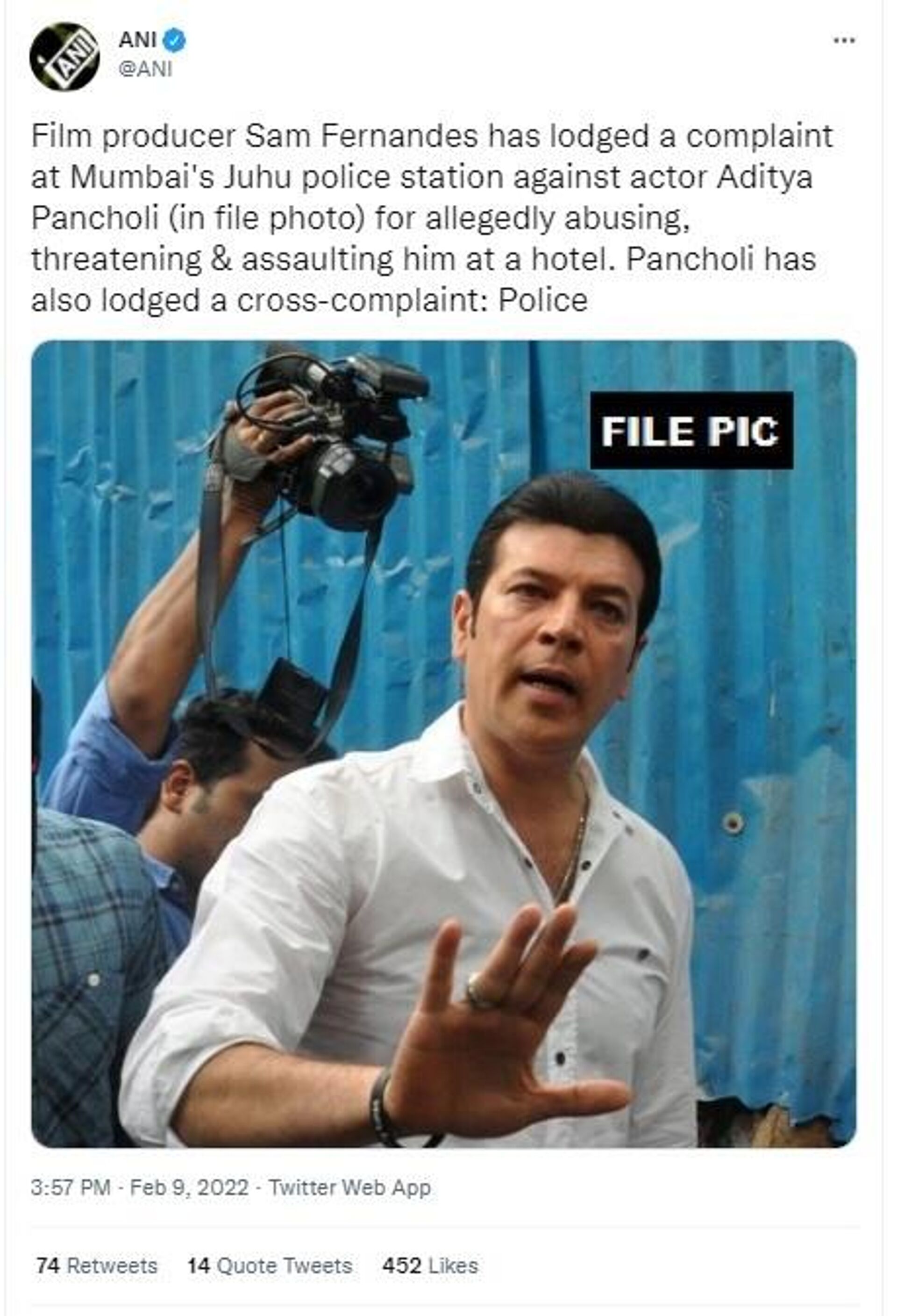 Bollywood actor producer Aditya Pancholi  - Sputnik International, 1920, 10.02.2022