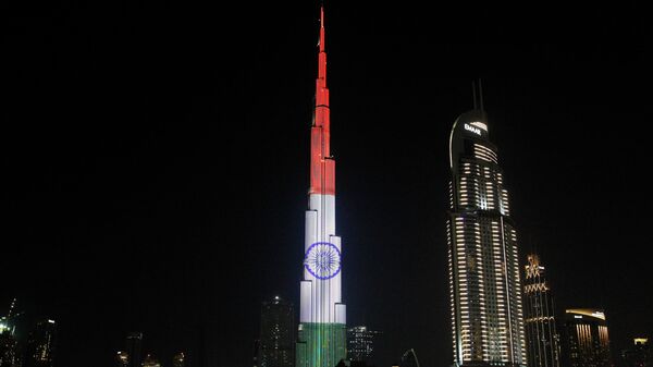 FILE - In this Feb. 10, 2018 file photo, the Burj Khalifa displays the flag of India to honor the visit of  Indian Prime Minister Narendra Modi, in Dubai, United Arab Emirates - Sputnik International
