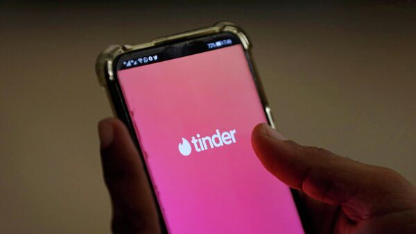 The dating app Tinder is shown on a mobile phone in this picture illustration taken September 1, 2020. Picture taken September 1, 2020. - Sputnik International