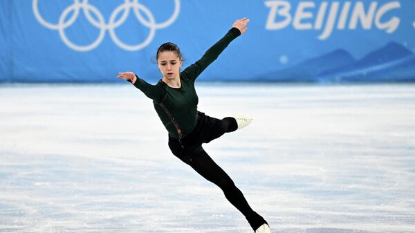 Russia's Kamila Valieva attends a training session on 11 February 2022 prior a figure skating event at the Beijing 2022 Olympic Games.  - Sputnik International