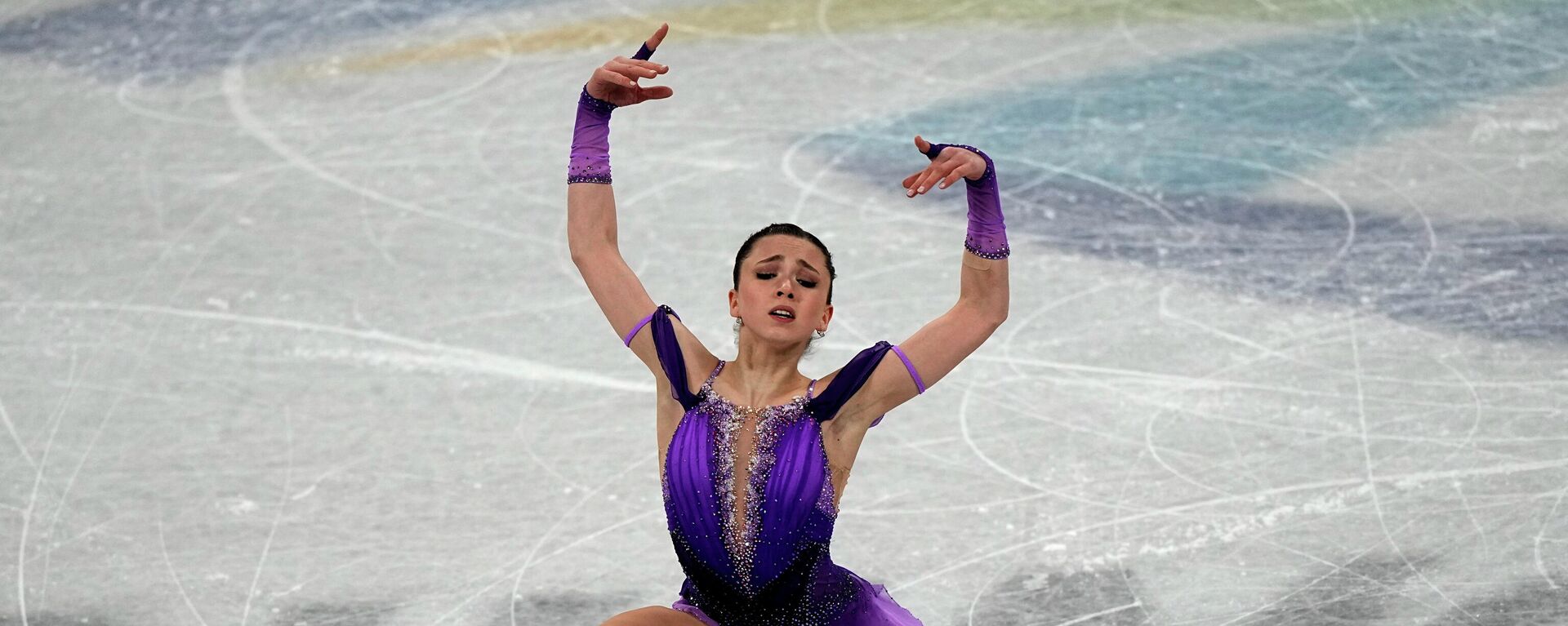 Kamila Valieva, of the Russian Olympic Committee, competes in the women's short program team figure skating competition at the 2022 Winter Olympics, Sunday, Feb. 6, 2022, in Beijing. - Sputnik International, 1920, 11.02.2022
