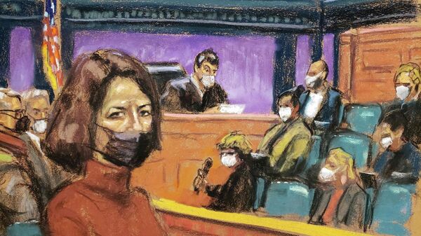  Jeffrey Epstein associate Ghislaine Maxwell sits as the guilty verdict in her sex abuse trial is read in a courtroom sketch in New York City, U.S., December 29, 2021 - Sputnik International
