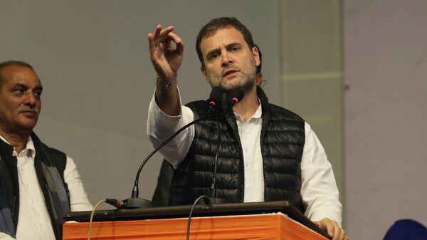 Congress party leader Rahul Gandhi, speaks during an election campaign rally for the upcoming Delhi elections, in New Delhi, India, Tuesday, Feb. 4, 2020 - Sputnik International