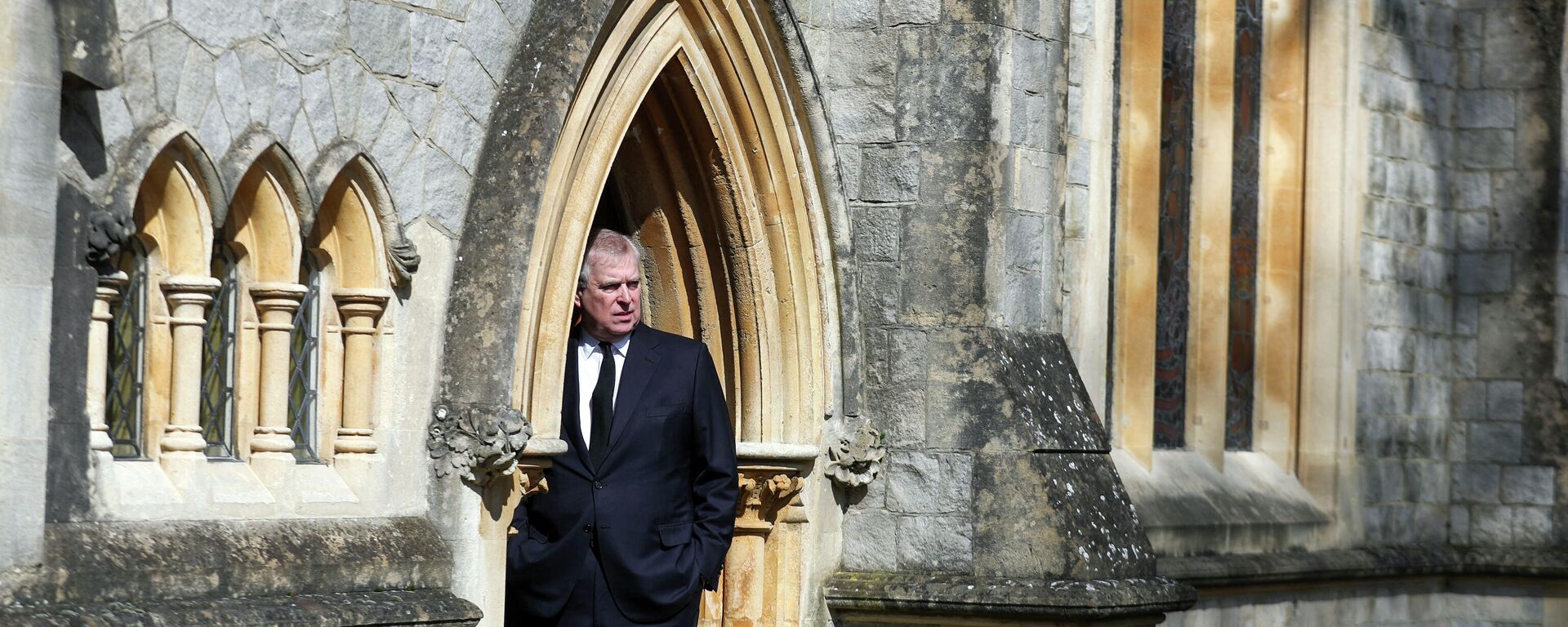 In this file photo taken on April 11, 2021 Britain's Prince Andrew, Duke of York, attends Sunday service at the Royal Chapel of All Saints, at Royal Lodge, in Windsor, two days after the death of his father Britain's Prince Philip, Duke of Edinburgh - Sputnik International, 1920, 06.03.2022