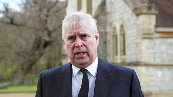 Britain's Prince Andrew speaks during a television interview at the Royal Chapel of All Saints at Royal Lodge, Windsor, April 11, 2021 - Sputnik International