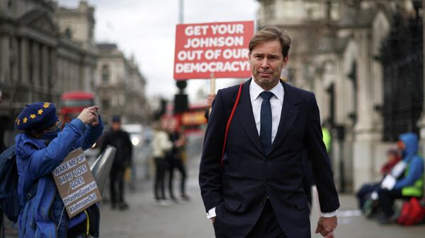 British Conservative MP Tobias Ellwood is seen walking outside the Houses of Parliament in London - Sputnik International