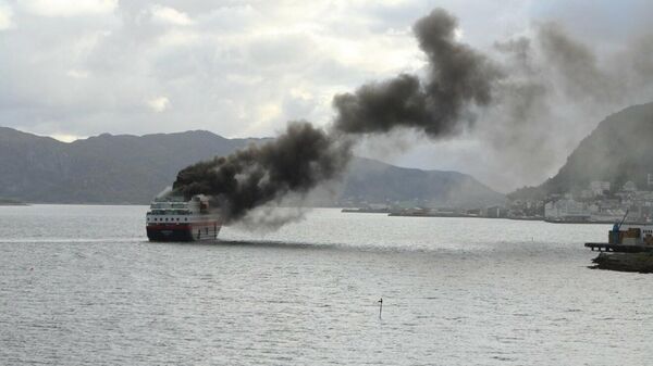 Euroferry Olympia ship caught fire near the Greek coast in the Ionian Sea - Sputnik International