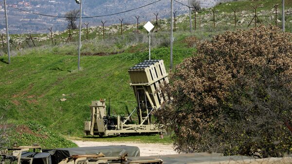 A picture shows an Iron Dome defence system battery, designed to intercept and destroy incoming short-range rockets and artillery shells - Sputnik International
