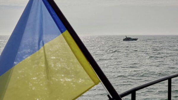 A view shows vessels of the Marine Guard of the State Border Guard Service of Ukraine in the waters of the Sea of Azov during the visit of President Volodymyr Zelenskiy in the Donetsk region, Ukraine February 17, 2022. Ukrainian Presidential Press Service/Handout via REUTERS  - Sputnik International