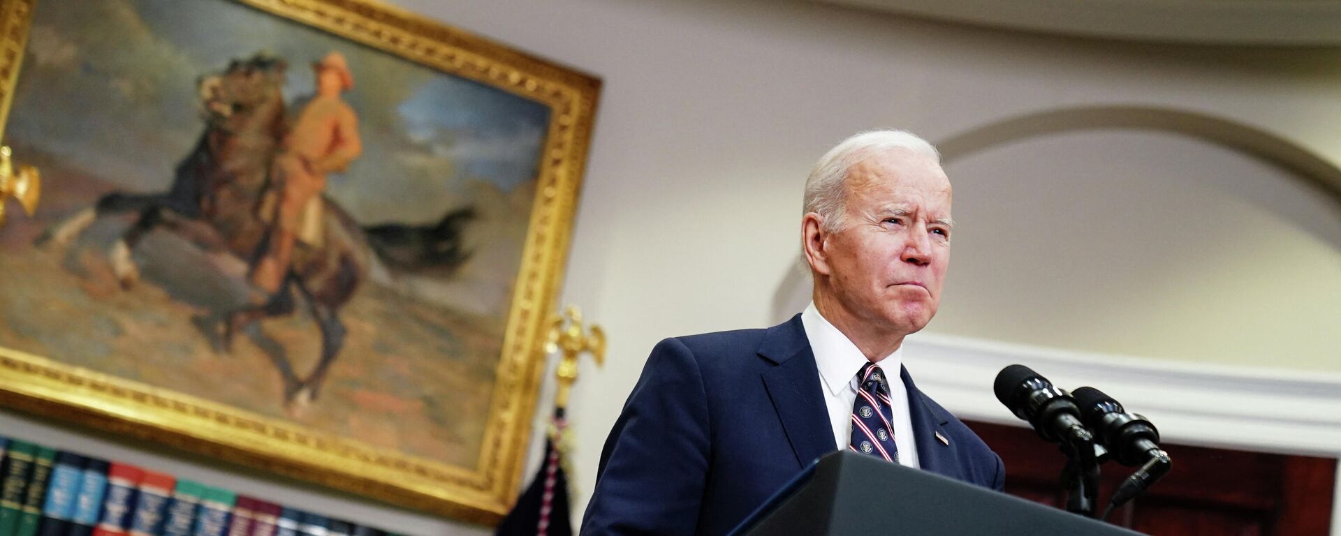 U.S. President Joe Biden speaks about a U.S. Special Forces operation in Northern Syria against ISIS leader Abu Ibrahim al-Hashemi al-Quraishi, from the Roosevelt Room of the White House in Washington, U.S., February 3, 2022. U.S. President Joe Biden speaks about a U.S. Special Forces operation in Northern Syria against ISIS leader Abu Ibrahim al-Hashemi al-Quraishi, from the Roosevelt Room of the White House in Washington, U.S., February 3, 2022. - Sputnik International, 1920, 25.02.2022