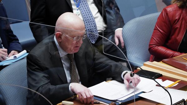 Russia's Ambassador to the United Nations Vassily Nebenzia sits at the U.N. Headquarters as the United Nations Security Council assembles to vote for a rare emergency special session of the 193-member U.N. General Assembly in Manhattan, New York City, U.S. February 27, 2022.  - Sputnik International