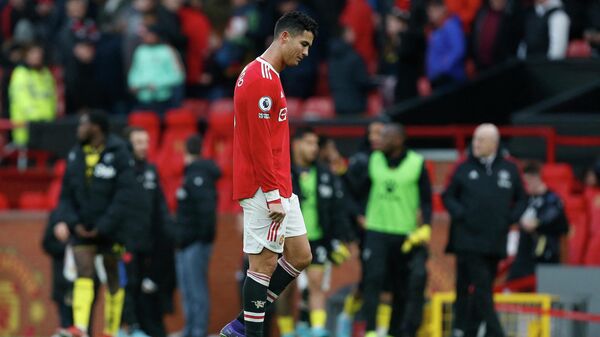 Soccer Football - Premier League - Manchester United v Watford - Old Trafford, Manchester, Britain - February 26, 2022 Manchester United's Cristiano Ronaldo looks dejected after the match - Sputnik International