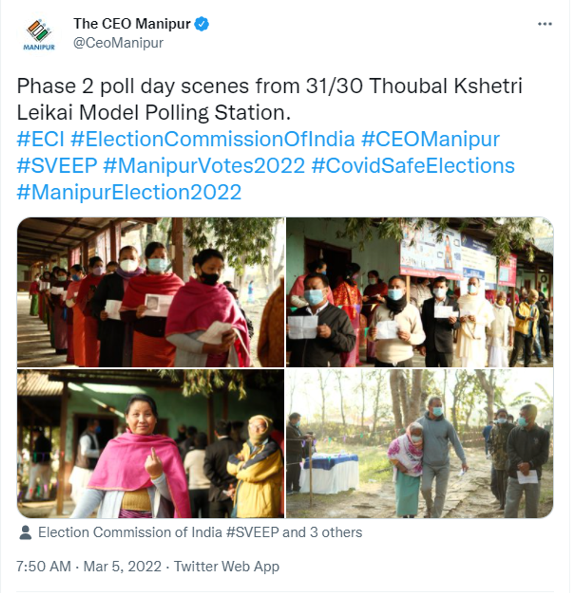 Phase 2 poll day scenes from Thoubal Kshetri Leikai Model Polling Station in Manipur - Sputnik International, 1920, 05.03.2022