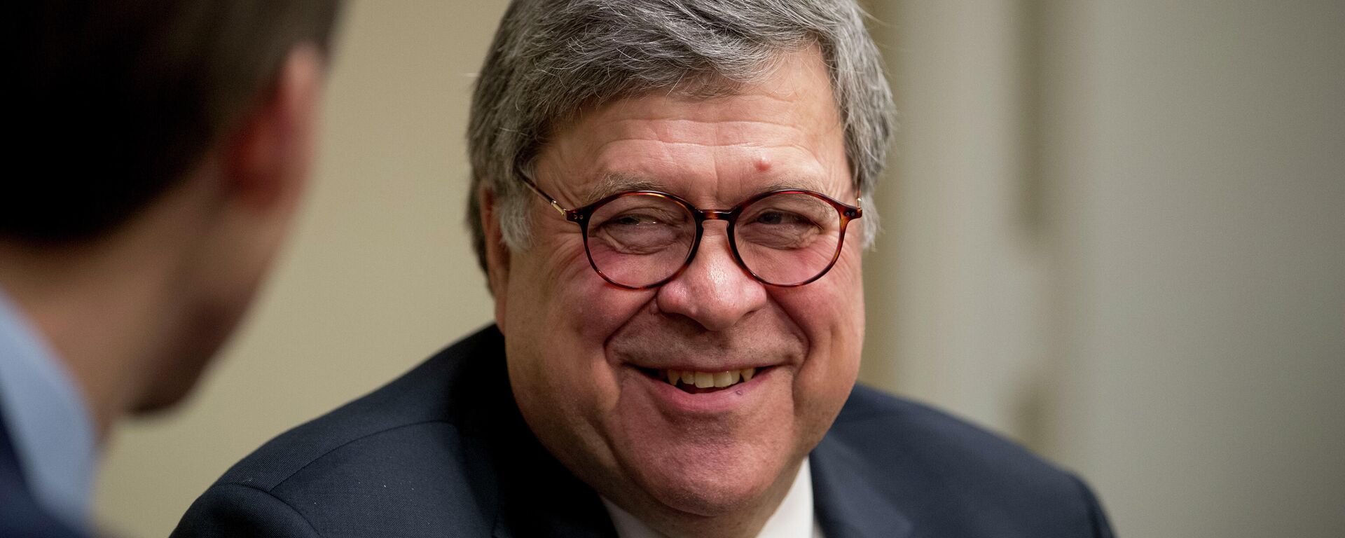 In this Jan. 29, 2019 photo, Attorney General nominee William Barr, right, meets with Sen. Josh Hawley, R-Mo., a member of the Senate Judiciary Committee, in Hawley's office in Washington. - Sputnik International, 1920, 06.03.2022