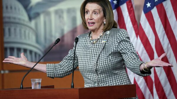 Speaker of the House Nancy Pelosi gestures as she speaks during a news conference at the U.S. Capitol in Washington March 3, 2022 - Sputnik International