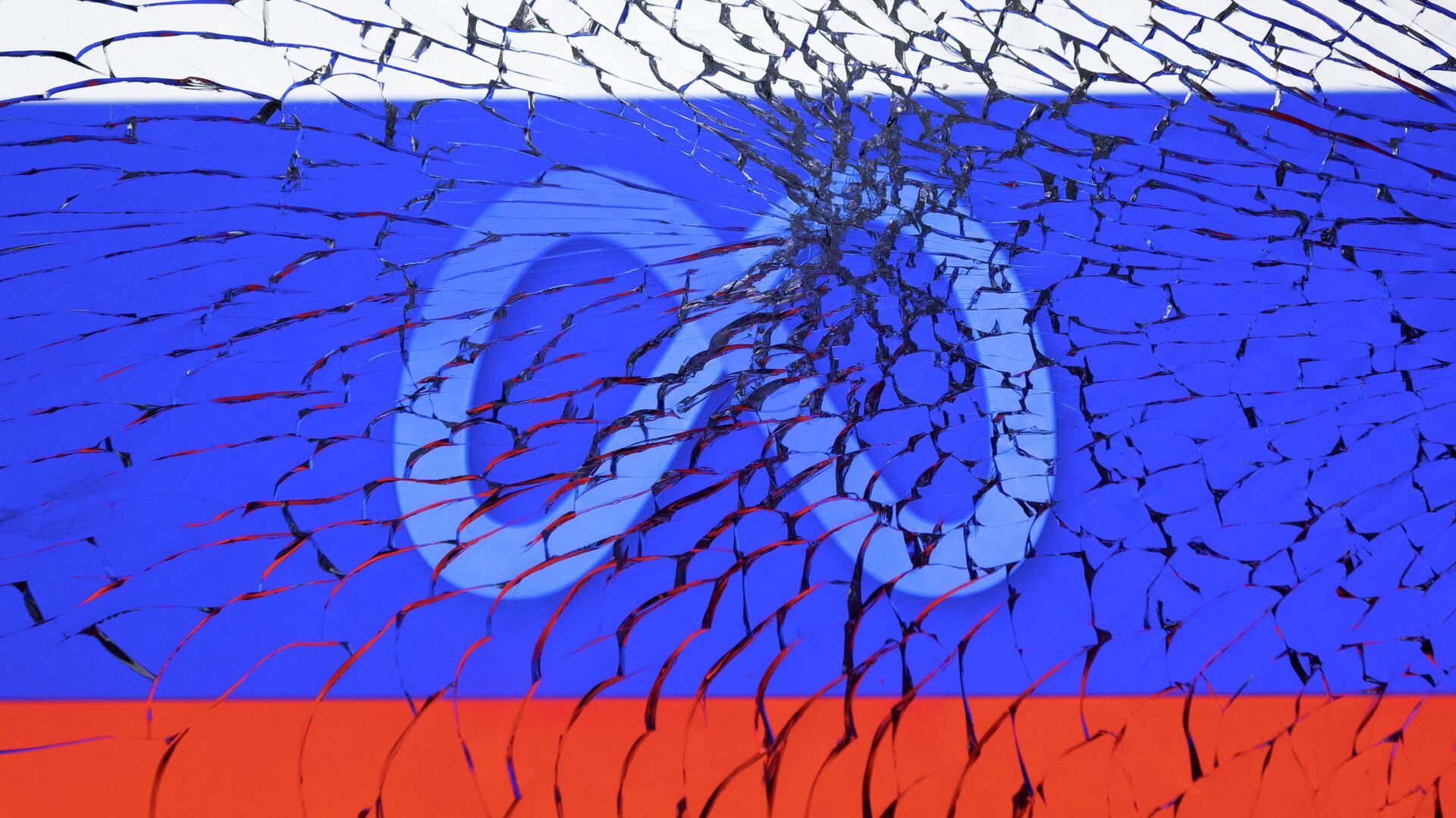 Meta logo and Russian flag are seen through broken glass in this illustration taken March 1, 2022. - Sputnik International, 1920, 11.03.2022