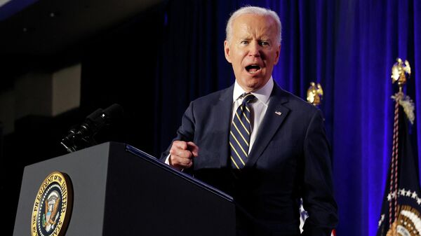 U.S. President Joe Biden delivers remarks at the House Democratic Caucus Issues Conference in Philadelphia, Pennsylvania, U.S. March 11, 2022 - Sputnik International