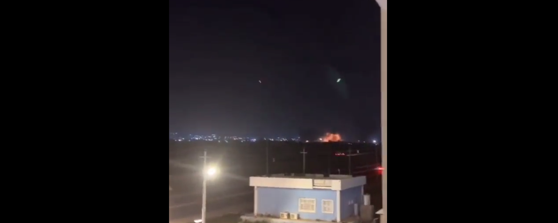A screenshot from the video of an alleged airstrike in Erbil, Iraq on March 13, 2022. - Sputnik International, 1920, 12.03.2022
