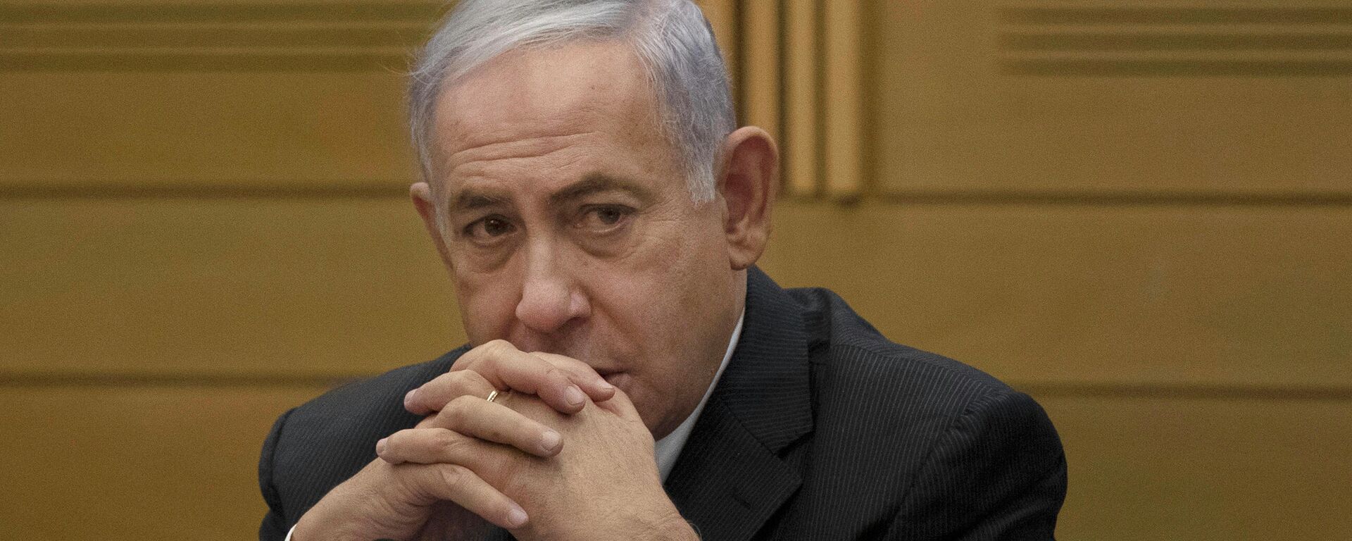 Former Israeli Prime Minister Benjamin Netanyahu speaks to right-wing opposition party members, at the Knesset, Israel's parliament, in Jerusalem on June 14, 2021.  - Sputnik International, 1920, 14.01.2024