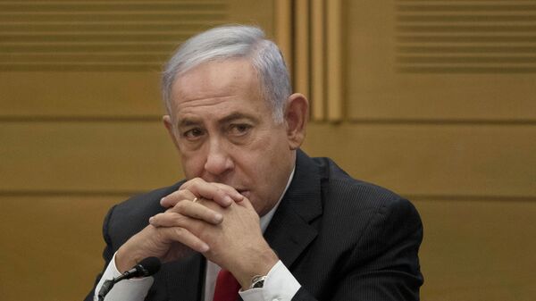 Former Israeli Prime Minister Benjamin Netanyahu speaks to right-wing opposition party members, at the Knesset, Israel's parliament, in Jerusalem on June 14, 2021.  - Sputnik International