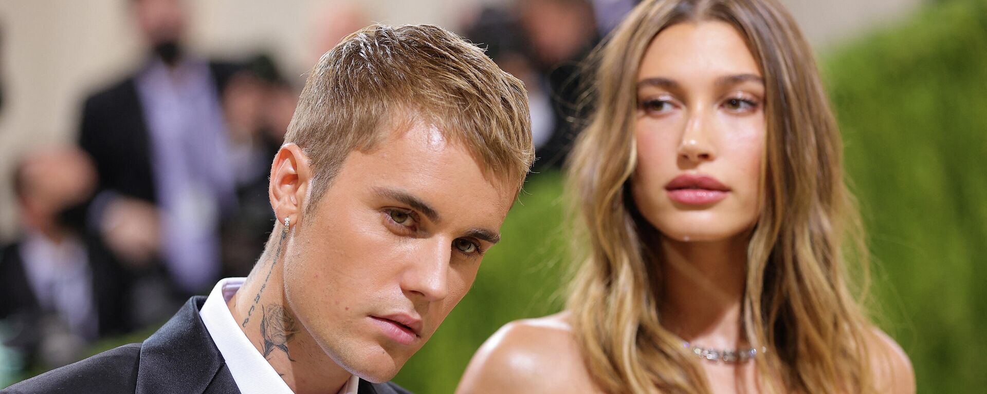 NEW YORK, NEW YORK - SEPTEMBER 13: Justin Bieber and Hailey Bieber attend The 2021 Met Gala Celebrating In America: A Lexicon Of Fashion at Metropolitan Museum of Art on September 13, 2021 in New York City.  - Sputnik International, 1920, 15.03.2022