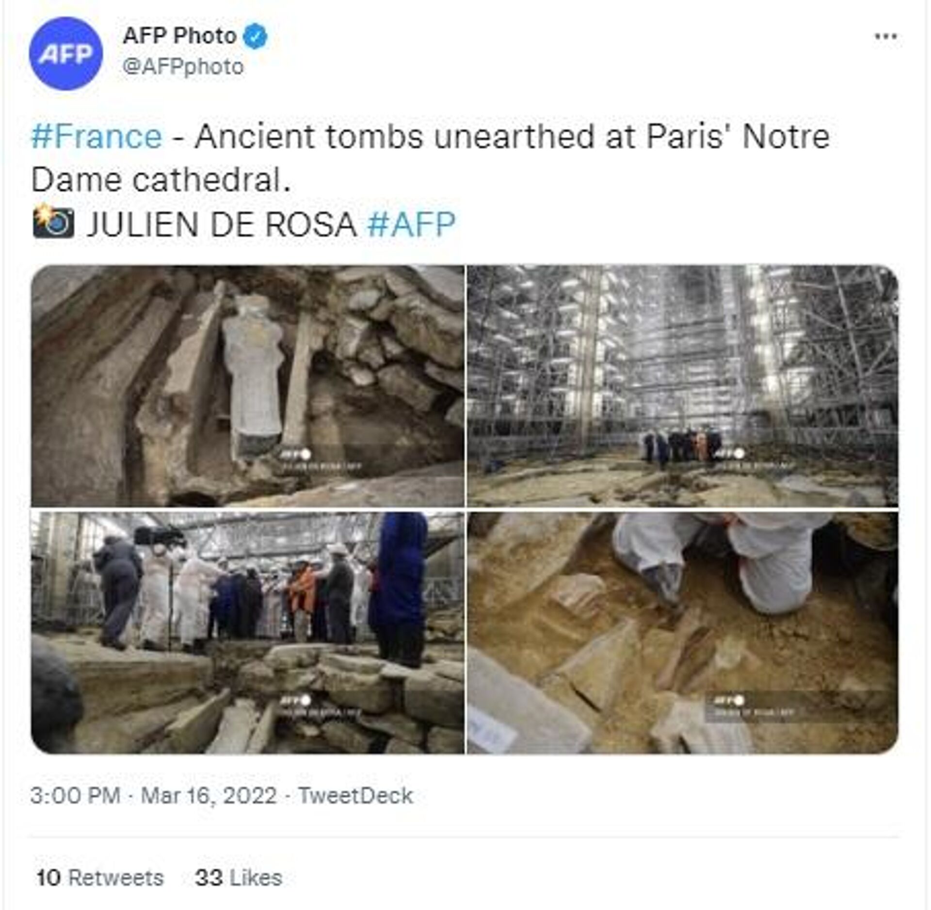 Pictures of ancient tombs unearthed at Paris' Notre-Dame Cathedral  - Sputnik International, 1920, 16.03.2022