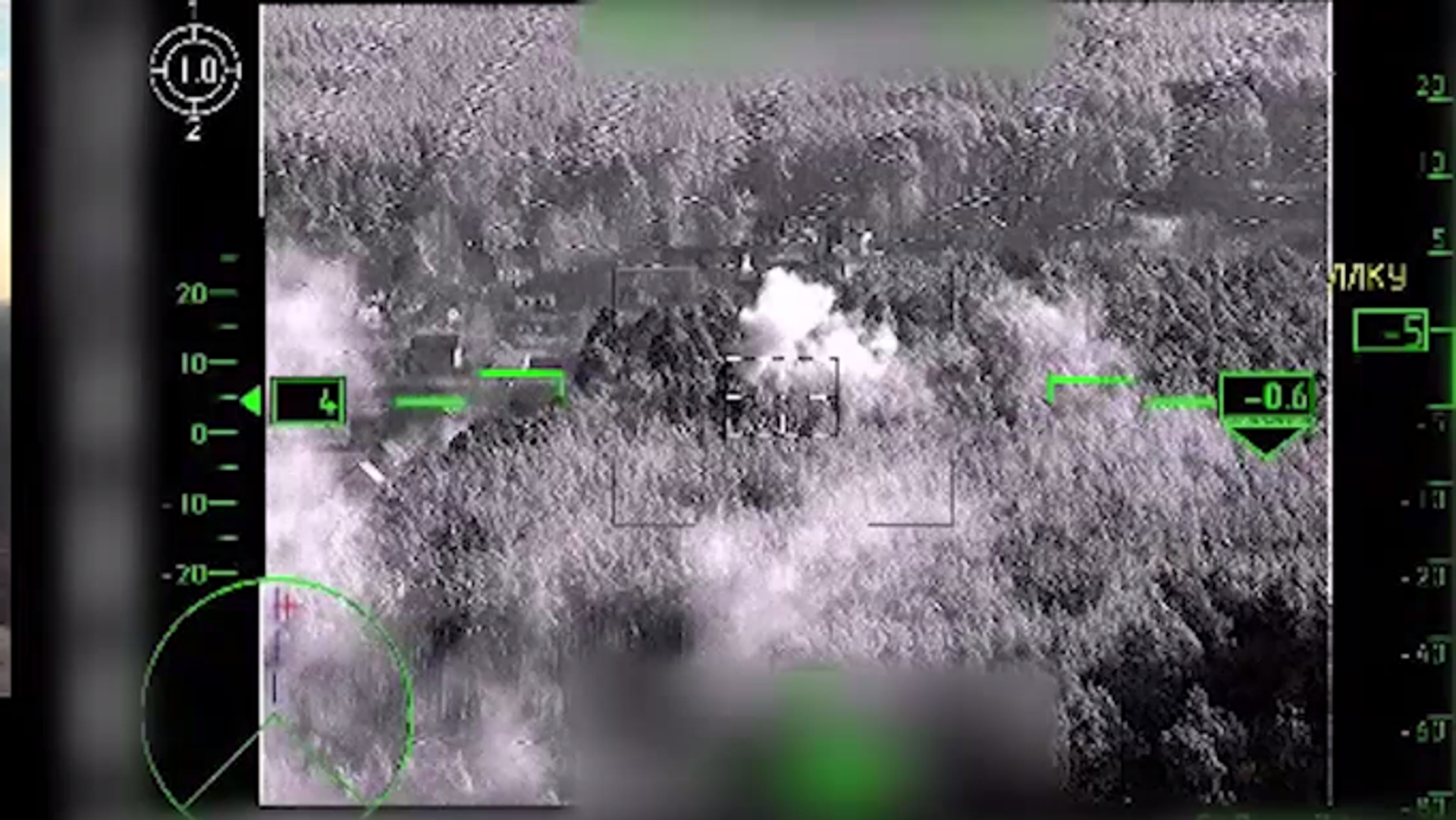 The Russian Defence Ministry on Saturday released video footage showing Ka-52 helicopter attacks against enhanced team sites of Ukrainian nationalists and the destruction of one of them - Sputnik International, 1920, 19.03.2022