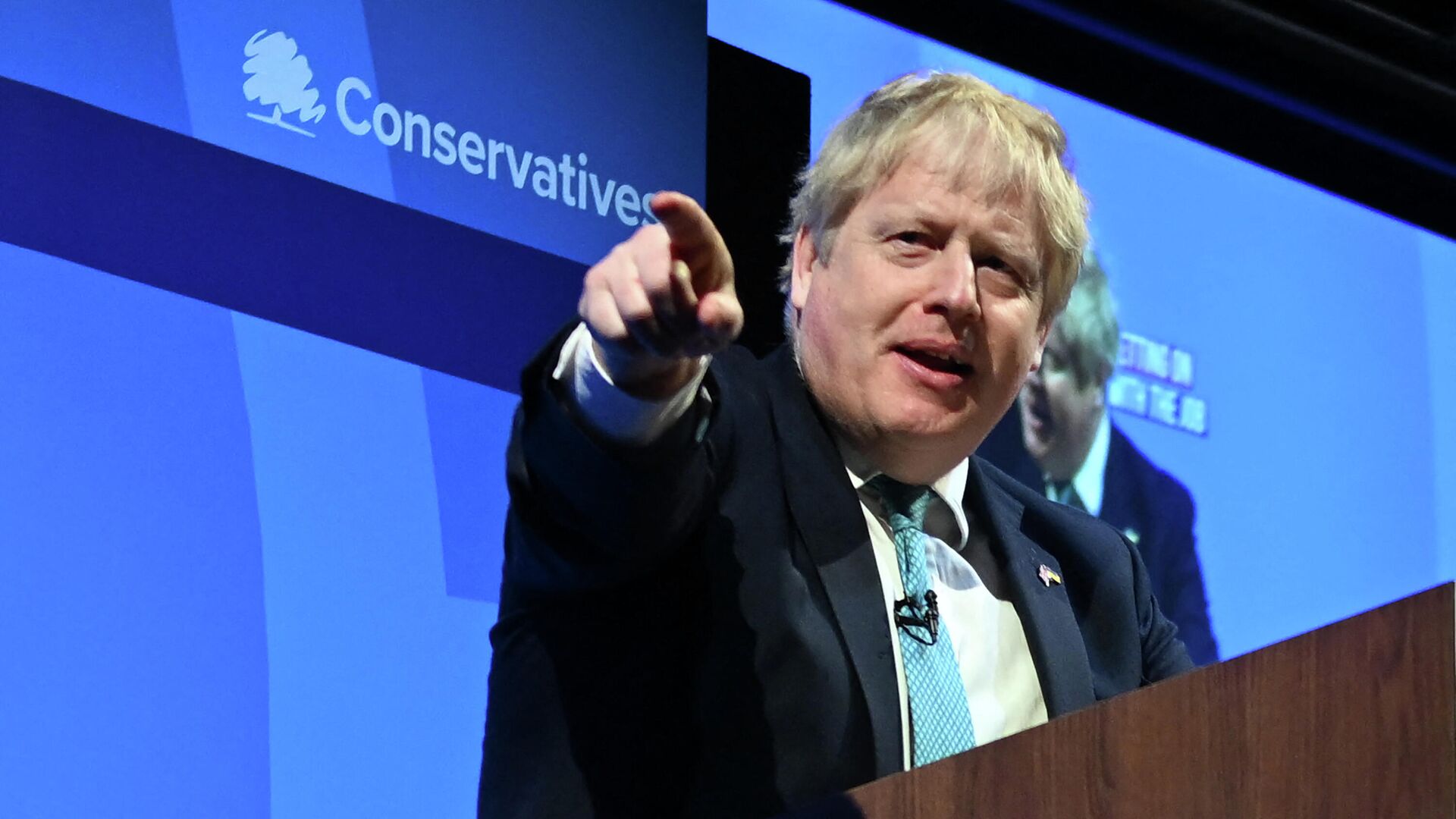 Britain's Prime Minister Boris Johnson speaks during the Conservative Party Spring Conference at Blackpool Winter Gardens in Blackpool, north-west England, on March 19, 2022 - Sputnik International, 1920, 20.03.2022