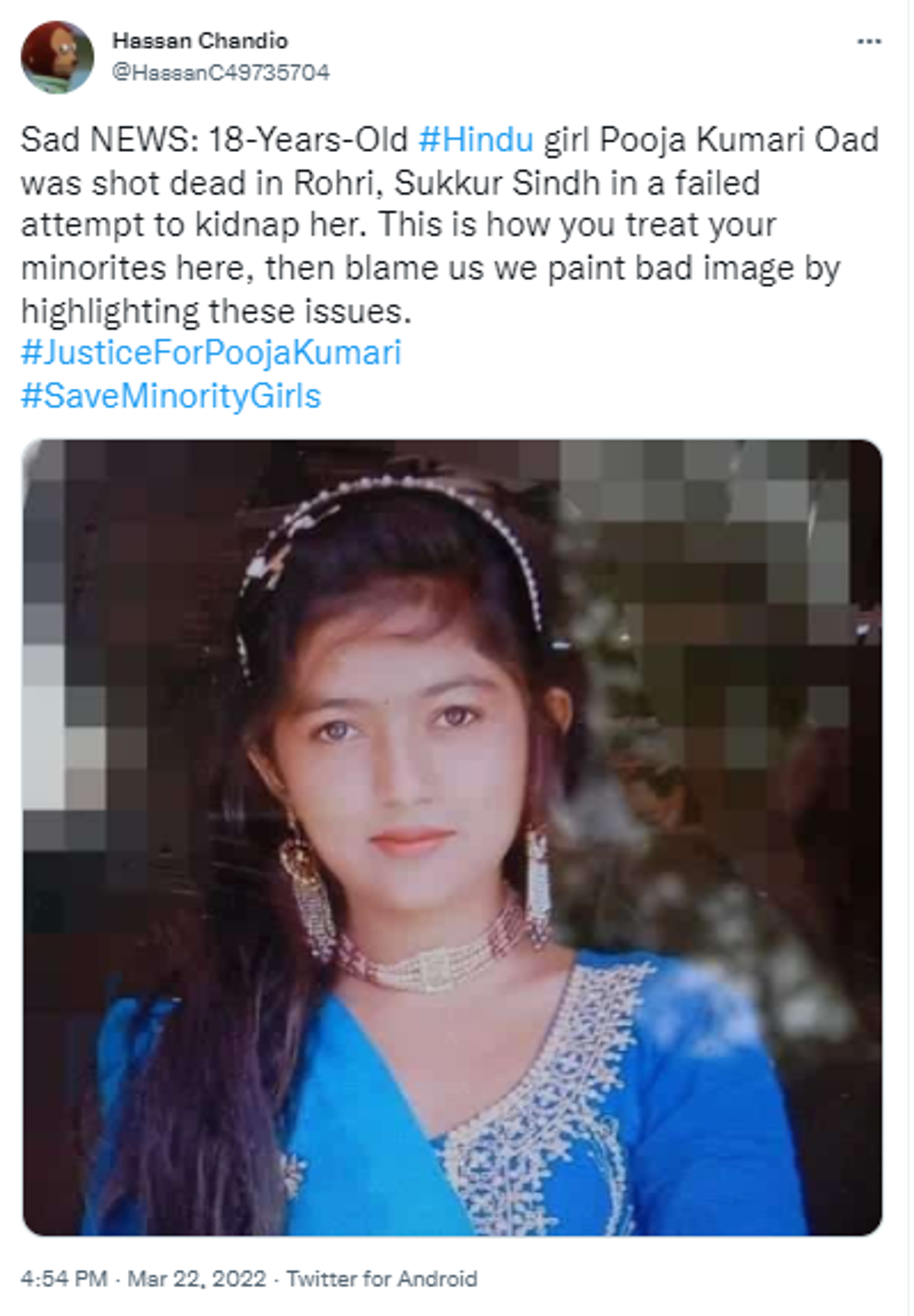 Twitter User Condoles Killing of Hindu Girl in Pakistan - Sputnik International, 1920, 22.03.2022