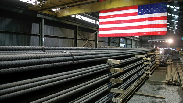 In this May 9, 2019, photo, steel rods produced at the Gerdau Ameristeel mill in St. Paul, Minn. await shipment. - Sputnik International
