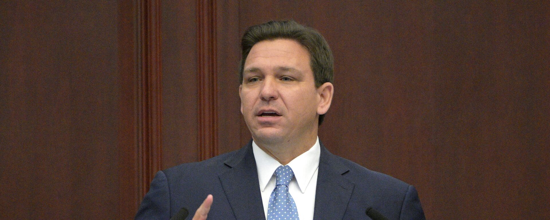 Florida Gov. Ron DeSantis addresses a joint session of a legislative session, Jan. 11, 2022, in Tallahassee, Fla.  - Sputnik International, 1920, 09.06.2023